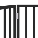 Dog Gate Foldable 2 Panels Black 160 cm Poplar Wood - Low Angle