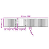 Dog Gate with Door Foldable 4 Panels Black 320 cm Poplar Wood - Extra Image