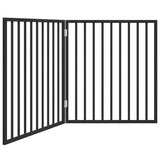 Dog Gate Foldable 2 Panels Black 160 cm Poplar Wood - Front View