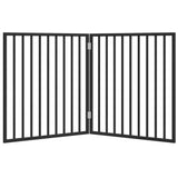 Dog Gate Foldable 2 Panels Black 160 cm Poplar Wood