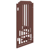 Dog Gate with Door Foldable 6 Panels Brown 300 cm Poplar Wood - 45-Degree Angle