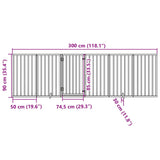 Dog Gate with Door Foldable 6 Panels Brown 300 cm Poplar Wood