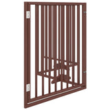 Dog Gate with Door Foldable 4 Panels Brown 320 cm Poplar Wood - 45-Degree Angle