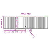 Dog Gate with Door Foldable 4 Panels Brown 320 cm Poplar Wood - Extra Image