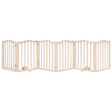 Dog Gate with Door Foldable 6 Panels 300 cm Poplar Wood
