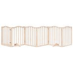 Dog Gate with Door Foldable 6 Panels 300 cm Poplar Wood