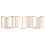 Dog Gate with Door Foldable 6 Panels 300 cm Poplar Wood - Side View