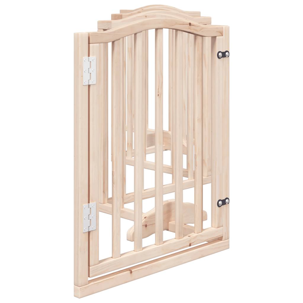 Dog Gate with Door Foldable 6 Panels 300 cm Poplar Wood