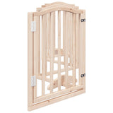 Dog Gate with Door Foldable 6 Panels 300 cm Poplar Wood - 45-Degree Angle