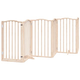 Dog Gate with Door Foldable 6 Panels 300 cm Poplar Wood - Front View
