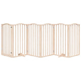 Dog Gate with Door Foldable 6 Panels 300 cm Poplar Wood