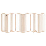Dog Gate with Door Foldable 6 Panels 300 cm Poplar Wood