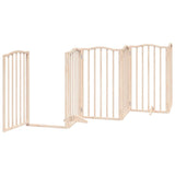 Dog Gate with Door Foldable 6 Panels 300 cm Poplar Wood - Top-Down View