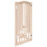 Dog Gate with Door Foldable 6 Panels 300 cm Poplar Wood - 45-Degree Angle