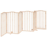 Dog Gate with Door Foldable 6 Panels 300 cm Poplar Wood - Rear View