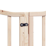 Dog Gate with Door Foldable 6 Panels 300 cm Poplar Wood