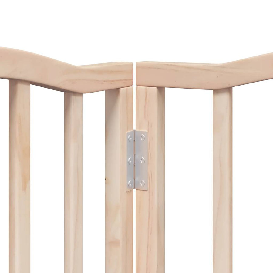 Dog Gate with Door Foldable 6 Panels 300 cm Poplar Wood