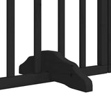 Dog Gate with Door Foldable 6 Panels Black 300 cm Poplar Wood - Extra Image
