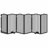 Dog Gate with Door Foldable 6 Panels Black 300 cm Poplar Wood