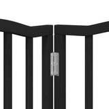 Dog Gate with Door Foldable 6 Panels Black 300 cm Poplar Wood - Extra Image