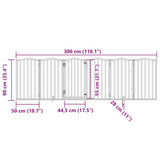 Dog Gate with Door Foldable 6 Panels Black 300 cm Poplar Wood - Extra Image