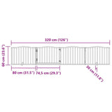 Dog Gate with Door Foldable 4 Panels Black 320 cm Poplar Wood