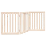 Dog Gate Foldable 3 Panels 150 cm Poplar Wood