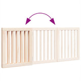 Dog Gate Foldable 3 Panels 150 cm Poplar Wood