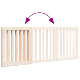 Dog Gate Foldable 3 Panels 150 cm Poplar Wood - Close-Up Angle