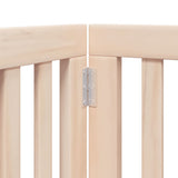 Dog Gate with Door Foldable 6 Panels 300 cm Poplar Wood - Low Angle