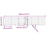 Dog Gate with Door Foldable 6 Panels 300 cm Poplar Wood