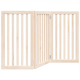 Dog Gate Foldable 3 Panels 150 cm Poplar Wood - Front View