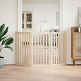 Dog Gate Foldable 3 Panels 150 cm Poplar Wood - Side View