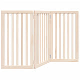 Dog Gate Foldable 3 Panels 150 cm Poplar Wood - Rear View