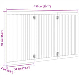 Dog Gate Foldable 3 Panels 150 cm Poplar Wood - Extra Image