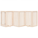 Dog Gate with Door Foldable 6 Panels 300 cm Poplar Wood