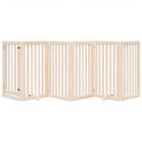 Dog Gate with Door Foldable 6 Panels 300 cm Poplar Wood - Side View
