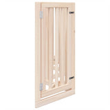 Dog Gate with Door Foldable 6 Panels 300 cm Poplar Wood