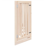 Dog Gate with Door Foldable 6 Panels 300 cm Poplar Wood - 45-Degree Angle