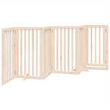 Dog Gate with Door Foldable 6 Panels 300 cm Poplar Wood - Rear View