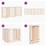 Dog Gate with Door Foldable 6 Panels 300 cm Poplar Wood