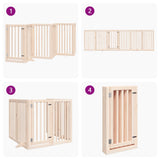 Dog Gate with Door Foldable 6 Panels 300 cm Poplar Wood - Close-Up Angle