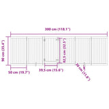 Dog Gate with Door Foldable 6 Panels 300 cm Poplar Wood