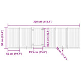 Dog Gate with Door Foldable 6 Panels 300 cm Poplar Wood - Extra Image