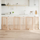 Dog Gate with Door Foldable 6 Panels 300 cm Poplar Wood