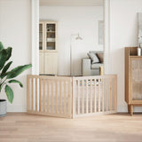 Dog Gate Foldable 2 Panels 160 cm Poplar Wood - Side View