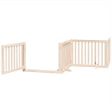 Dog Gate with Door Foldable 4 Panels 320 cm Poplar Wood - Top-Down View