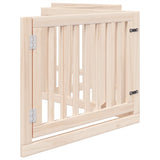 Dog Gate with Door Foldable 4 Panels 320 cm Poplar Wood - 45-Degree Angle