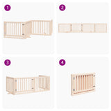 Dog Gate with Door Foldable 4 Panels 320 cm Poplar Wood - Close-Up Angle