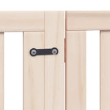 Dog Gate with Door Foldable 4 Panels 320 cm Poplar Wood